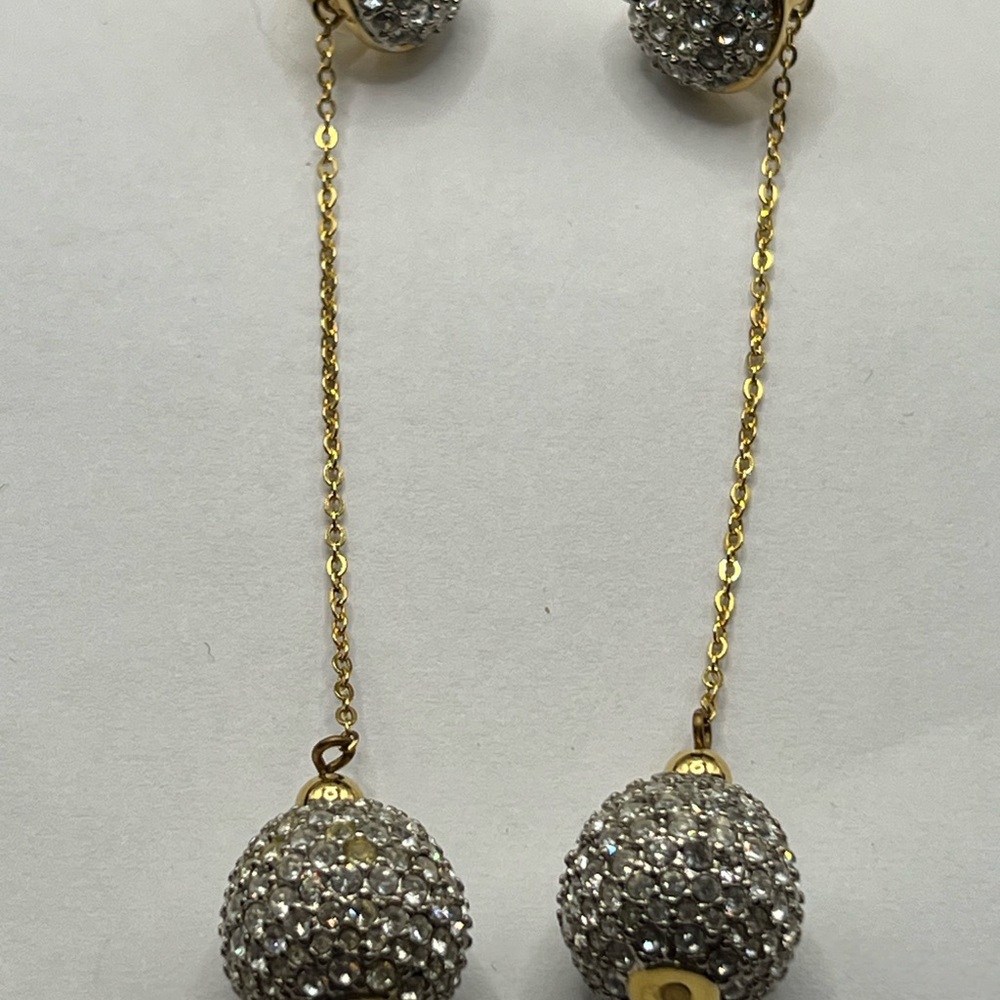 Elegant Gold Swarovski Crystal Dangle Earrings
